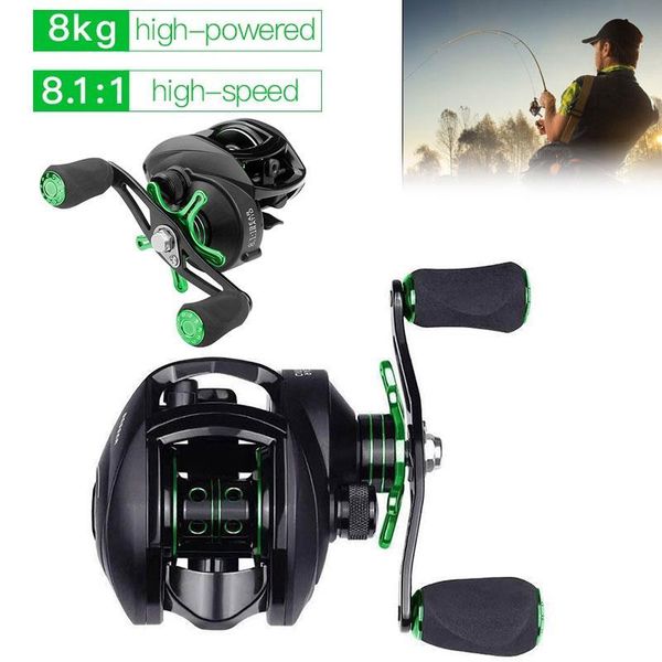 

black green cnc wire cup dripping wheel fishing reel portable spool gear metal road durable practical baitcasting reels