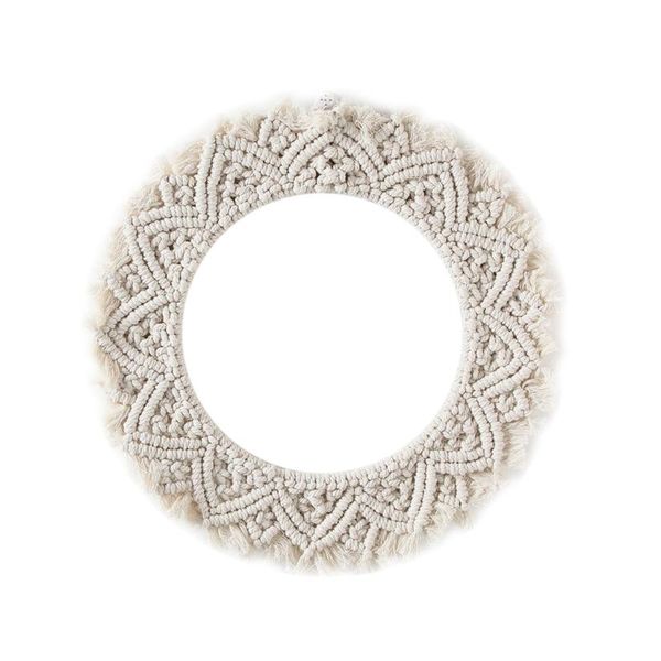 

wall mirror macrame handmade outsky hanging boho round decoration for apartment living room bedroom baby home decor decorative objects & fig