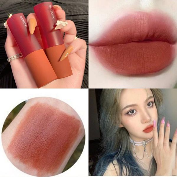 

lip gloss matte liquid lipstick chestnut velvet waterproof women red tint long lasting beauty cosmetics tslm1