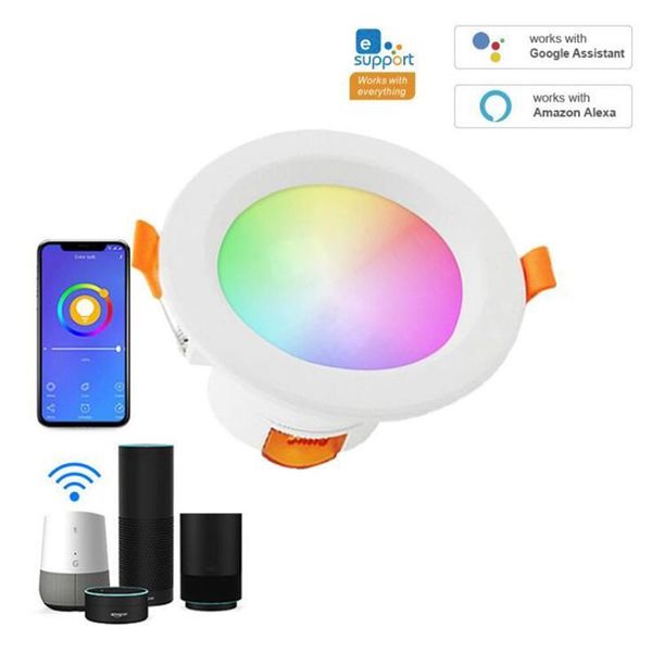 

downlights ewelink led downlight smart wifi dimming round spot lamp timer 12w rgb color changing warm cool light bulb alexa google home