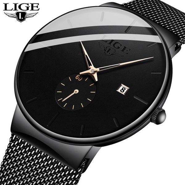 

fashion mens watches quartz watch men casual slim mesh steel waterproof sport relogio masculino wristwatches, Slivery;brown