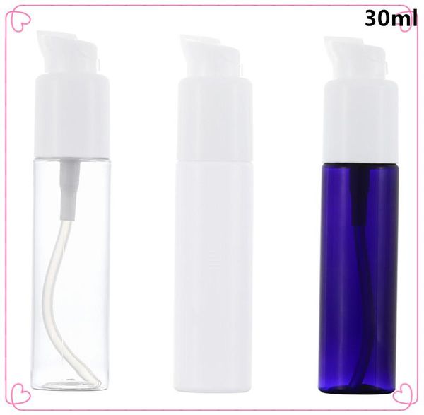 

storage bottles & jars wholesale 30ml clear white blue plastic lotion pump bottle travel emulsion gel cosmetic refillable 30/50
