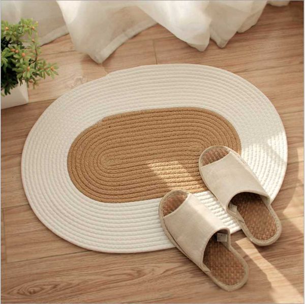 

carpets natural jute rug oval 65x45 wear resistance dust control door mat