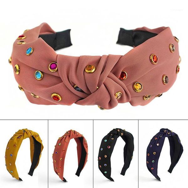 

chen yan fashion girl headband lady solid headbands women rhinestone hairband fg20231