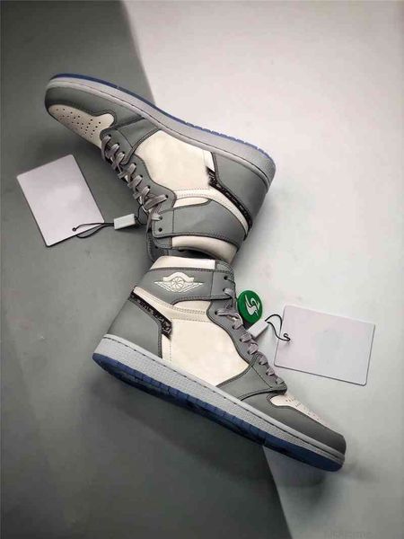 

est authentic 1 high og low athletic shoes men women 1s wolf grey sail pn dust white with original box bag cn8607-002