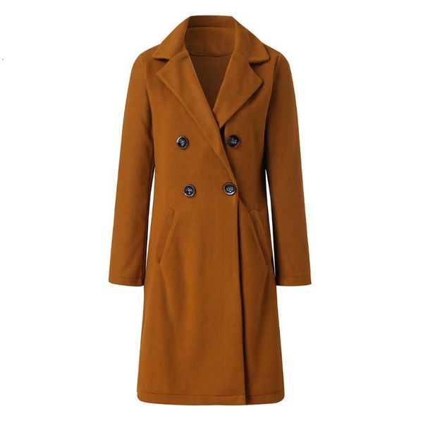 

women's wool & blends ostrich winter dress large lapel long sleeve double breasted wool cardigan elegant fashion warm medium, Black
