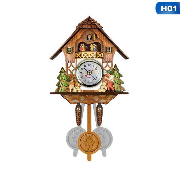 

antique wooden cuckoo wall clock bird time bell swing alarm watch home art decor day 27.5*7.5*15.5cm clocks