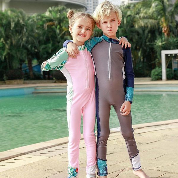 

one-piece suits boys and girls swimsuits diving sunscreen beach
