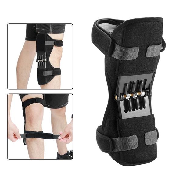 

sports kneepad joint support knee pad men spring force stabilizer black breathable non slip supporter climbing equipment elbow & pads, Black;gray