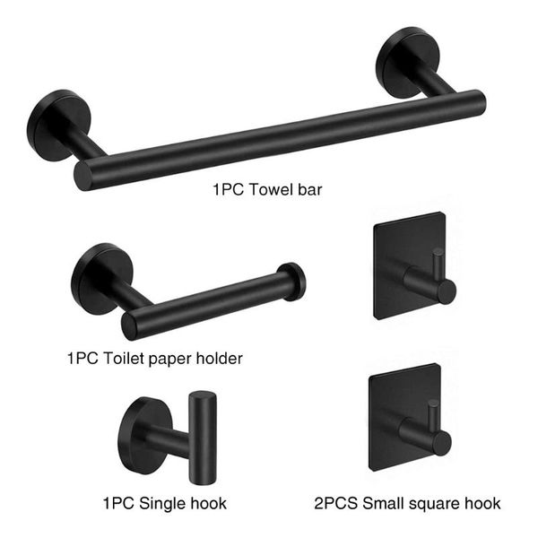

bath accessory set 5pcs hanger rustproof home shower towel bar stainless steel bathroom hardware wall mounted toilet paper holder hook moder