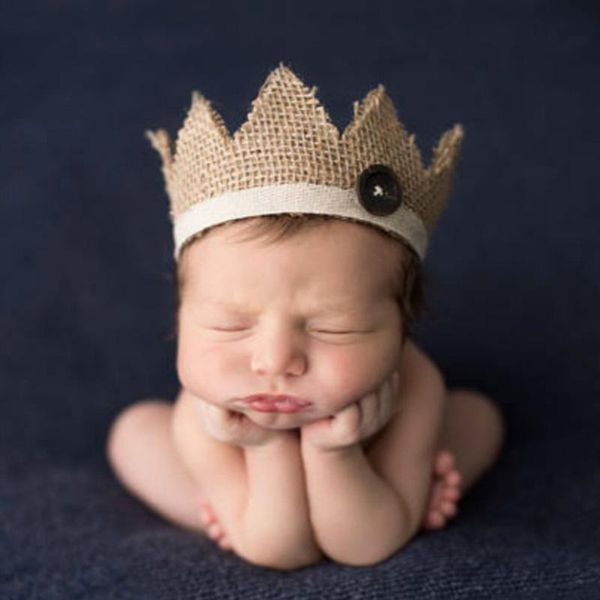 

caps & hats born pography props handmade baby boys girls po crown headwear fashion hat cute cap, Yellow