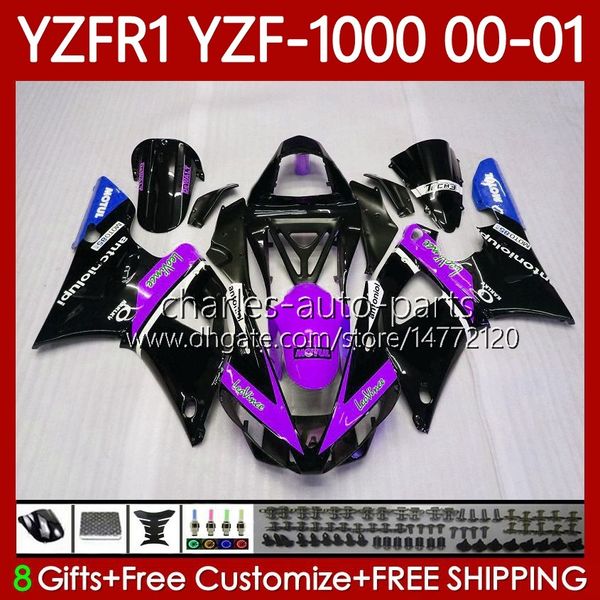 Кредит для кузова для Yamaha YZF-1000 YZF-R1 YZF1000 YZFR1 00 01 02 03 Новый фиолетовый корпус 83Но.164 YZF R1 1000CC 2000-2003 YZF 1000 CC R 1 2000 2001 2002 2003 Мотоцикле