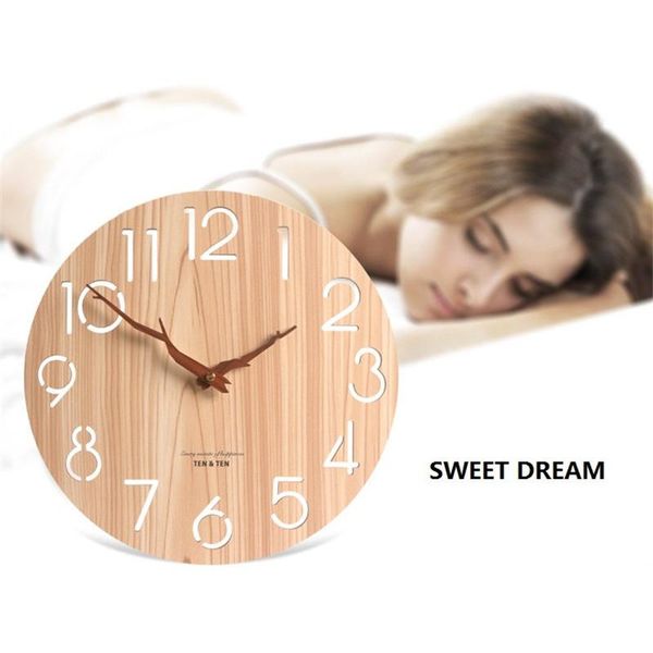 

wall clocks trunk needle hollow clock wooden leaf glowing minimalism original ecology vintage horloge living room home decor 3d