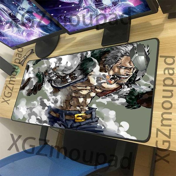 

mouse pads & wrist rests xgz large game pad black lock edge anime one piece muscle male computer keyboard custom table mat rubber non-slip x