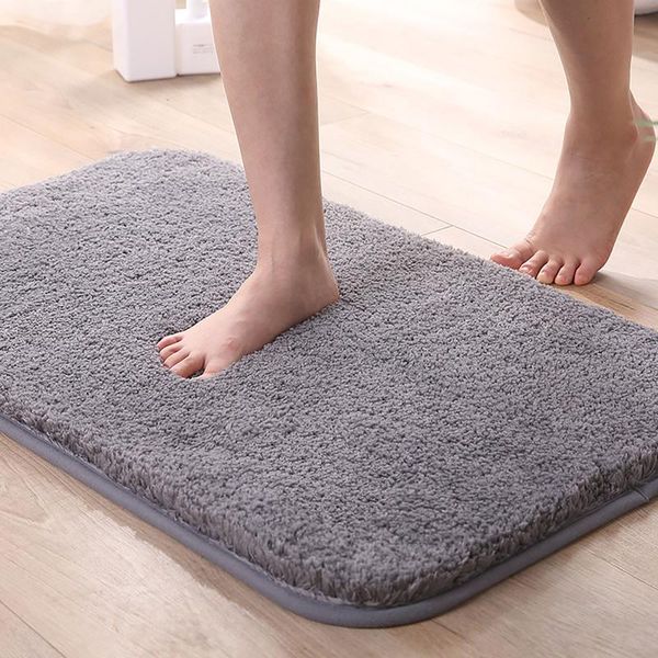 

plush padded carpet bath mat bathroom non-slip absorbent foot mats foam rug shower for kitchen bedroom 50x80cm carpets