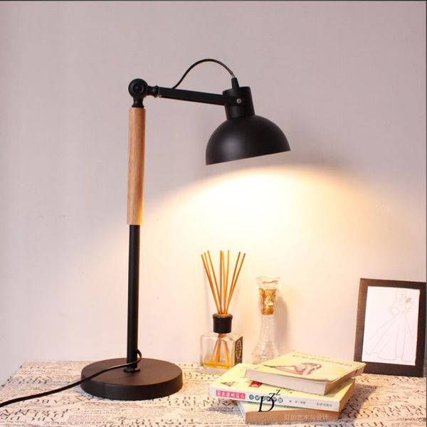 

table lamps loft solid wood art light bedroom reading lamp for cafe bar el