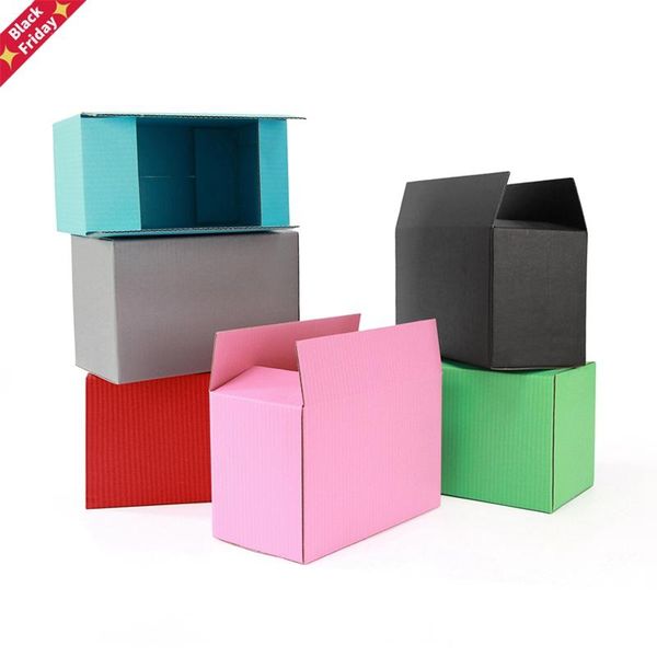 

5pcs/10pcs / black and pink paper box 3-layer corrugated packaging gift supports customized size logo wrap