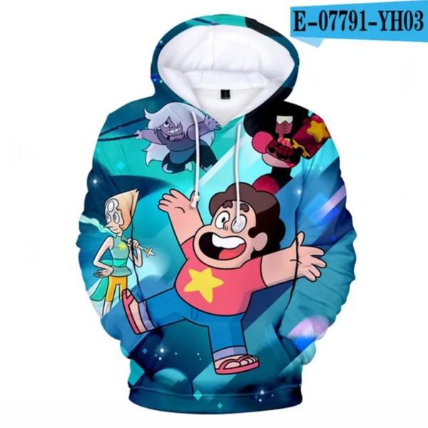 

men's hoodies & sweatshirts 2 to 14 years old children's hoodie funny manga steven universe sweatshirt men quartz 3d print clothes, Black