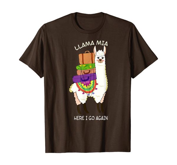 

cute and funny llama mia here i go again shirt t-shirt, White;black