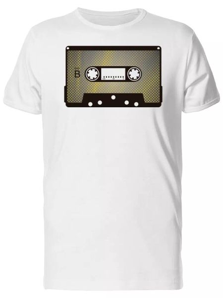 

retro casseette illustration men's tee -image by shutterstock, White;black