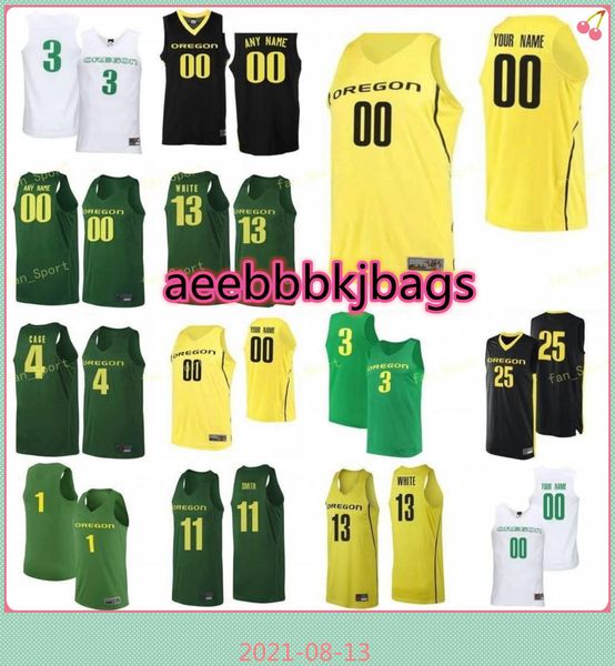 

ncaa college oregon ducks basketball jersey 0 will richardson 1 n'faly dante 10 shakur juiston 13 chandler lawson custom stitched, Black