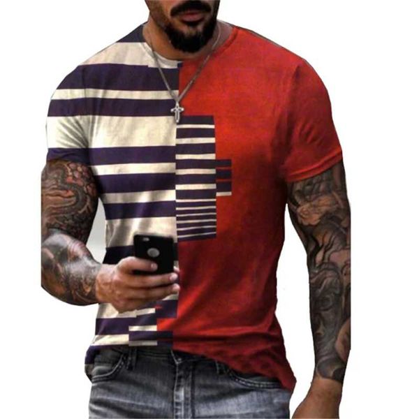 

men's t-shirts t-shirt shirt 3d printing patchwork graphic spiral stripes plus size short-sleeved casual r slim fit large and, White;black