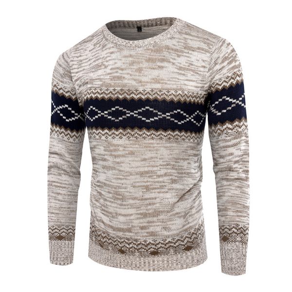 

fashion sweater 2021 spring and autumn winter boutique men's national style warm round neck, White;black