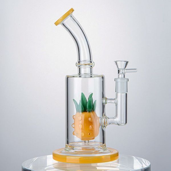 Ananas Stil Bong Nargile Showerhead Perc Su Boruları 14mm Kadın Ortak Kase Cam Bongs N Delik Percolator Yağ DAB Rigs