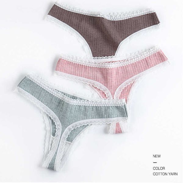 

g strings underwear traceless colored cotton t-shaped women silk antibacterial crotch lace pants, Black;white