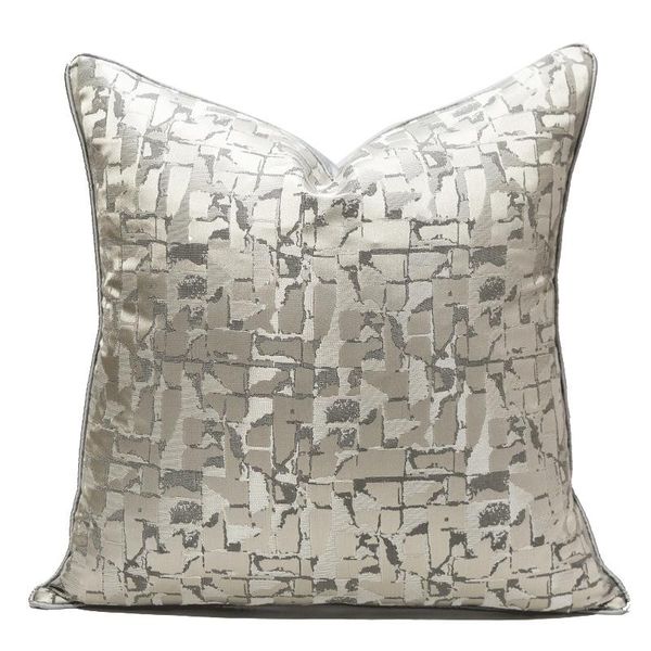 

cushion cover silver gray abstract geometric jacquard pillowcase decorative pillow covers for home bedroom sofa decor 45*45cm cushion/decora