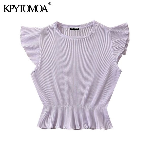 

women sweet fashion ruffled pleated blouses o neck sleeveless female shirts blusas chic 210420, White