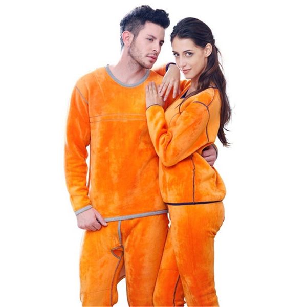 

winter woman clothes fleece thermal underwear sets thermo men couple clothes keep warm 211221, Black;pink