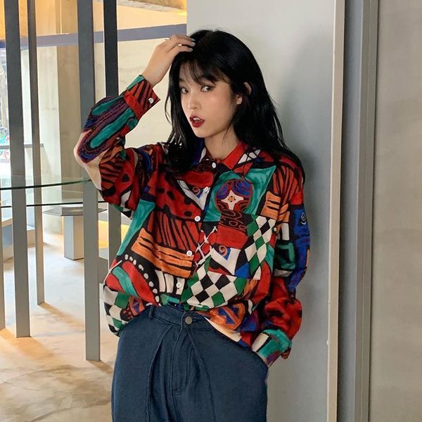 

ay2596 spring summer autumn fashion womens shirts casual work overshirt ol button up shirt vintage, White