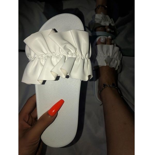 

slippers 2021 fashion beach sandals outdoor casual women's shoes solid color summer flat plus size 41, Black