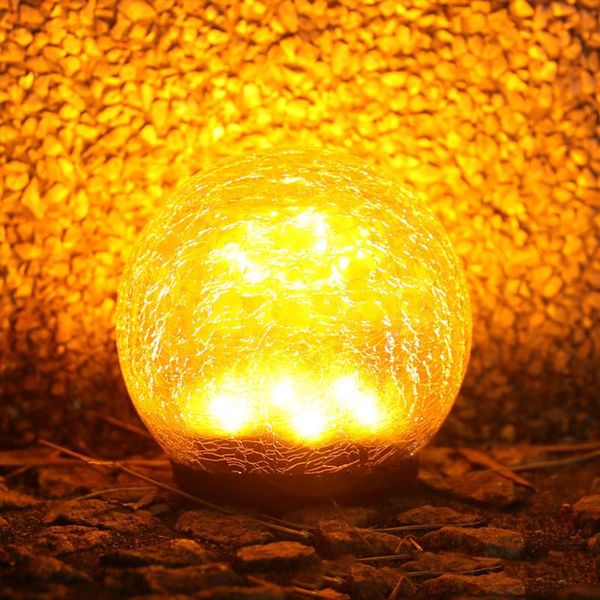 

lawn lamps waterproof light outdoor lighting solar lights pathway patio ball walkway warm white led yard cracked 10/12cm floor lamp