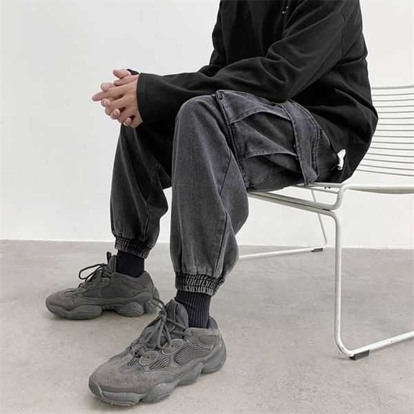 

men's jeans autumn wash corset brand loose size fat harlan pants korean fashion versatile 1qt3, Blue