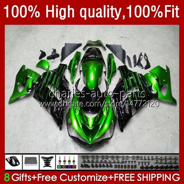 Para injecção KAWASAKI ZX 14R ZZR 1400 ZX14R parte traseira verde 2012 2013 2014 2015 2016 2017 53HC.22 ZZR1400 ZX14R 12 13 14 15 16 17 OEM carenagem