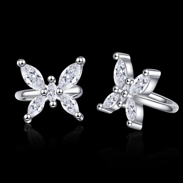 

hoop & huggie 925 sterling silver earrings inlaid zircon for women charm jewelry wedding gift wholesale, Golden;silver