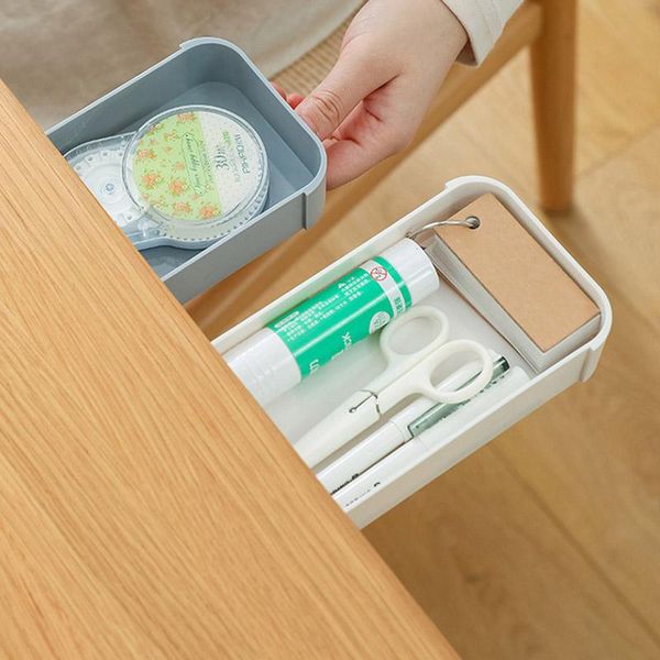 

Desks Storage Shelves Paste Drawer Pen Box Hidden Office Stationery Sundries Plastic Supplies Bottles & Jars