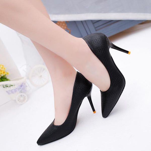 

high heels pointed toe lace-up slip on shallow mouth pumps african woman shoe 2021 spikes gold slip-on fashion burgundy dress shoes, Black