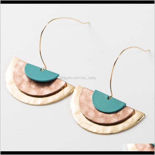 

charm jewelry drop delivery 2021 exaggerated multi-layer alloy plate sector womens earrings bohemian style p8s7u, Golden