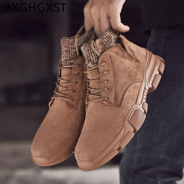 

boots ankle men desert leather designer shoes 2021 fashion brand mens casual zapatos de hombre buty, Black