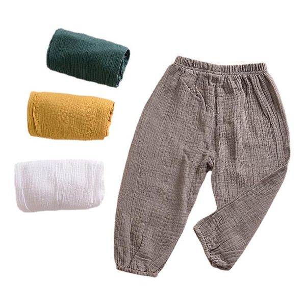 

trousers cotton children's pants summer kids boy girl loose casual clothing anti-mosquito baby harem, Blue