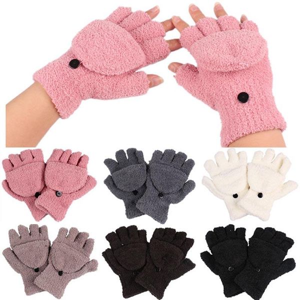 

five fingers gloves 1pair women hand wrist warmer winter athletic mittens fingerless, Blue;gray