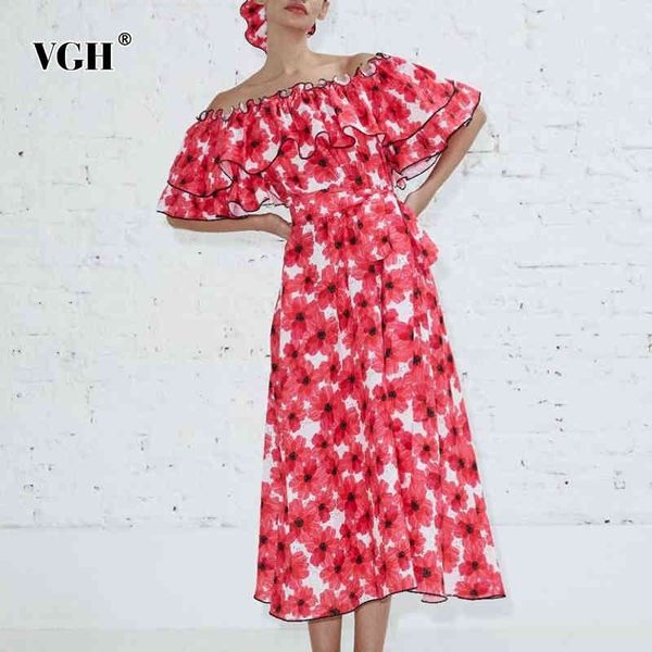 

twotwinstyle vintage lace up bowknot dress for women slash neck short sleeve high waist print dresses female fashion new tide 210421, Black;gray