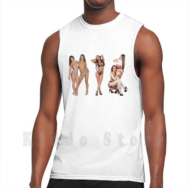 

madison ivy sticker pack tank vest sleeveless adriana chechik monique alexander big beautiful boobs, White;black