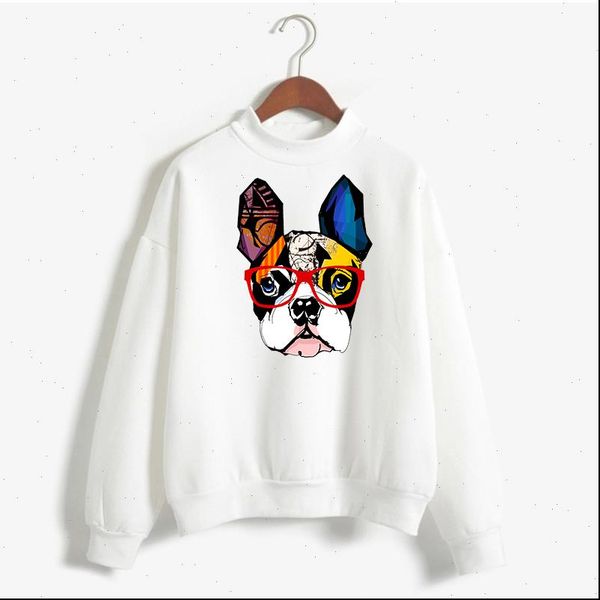 

winter harajuku summer pullover cute womens sweatshirts french bulldog print casual aesthetic clothes graphic pit bull sweatshirt femme, Black