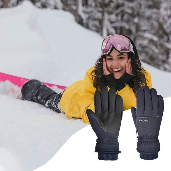 

ski gloves full finger touch screen thermal fleece antislip outdoor cycling
