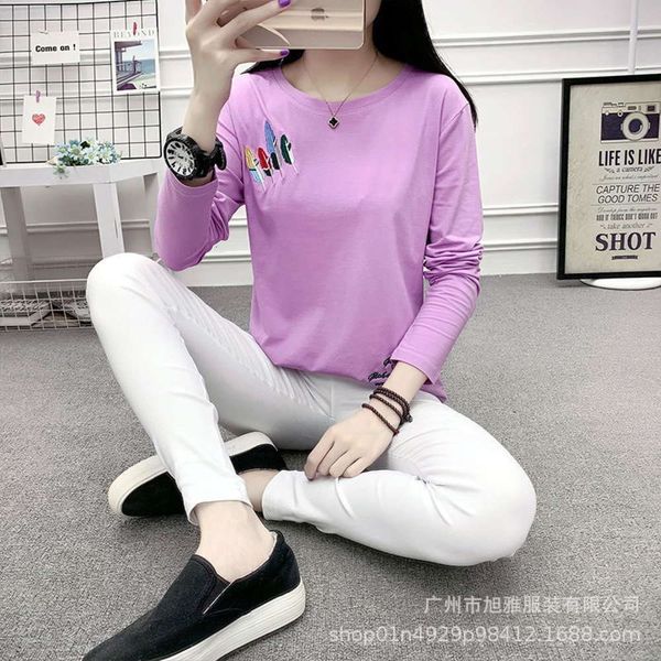 

women's t-shirt autumn and winter korean fashion long sleeve bottomed dmu5, White