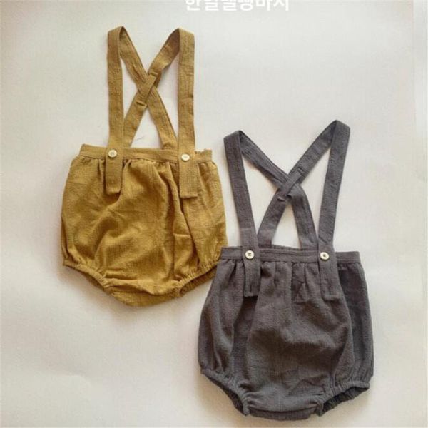 

jumpsuits enkelibb korean baby overalls for autumn and summer made of cotton linene toddler boy girl with strap, Blue